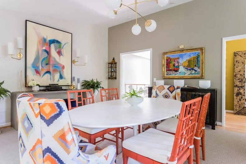Dining Room With Orange Chairs