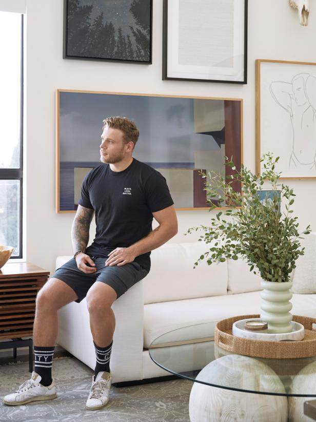 Gus Kenworthy Relaxes in His New Living Room