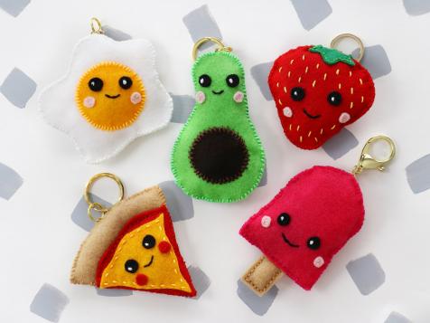 Easy-Sew Food Plushie Keychains