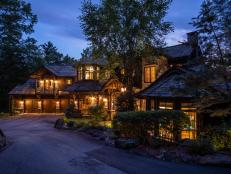 Rustic Countryside Mansion Glows in the Night 