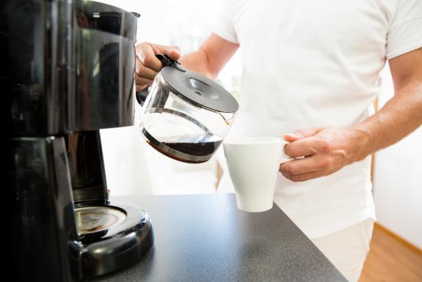 How to clean a coffee maker with vinegar.