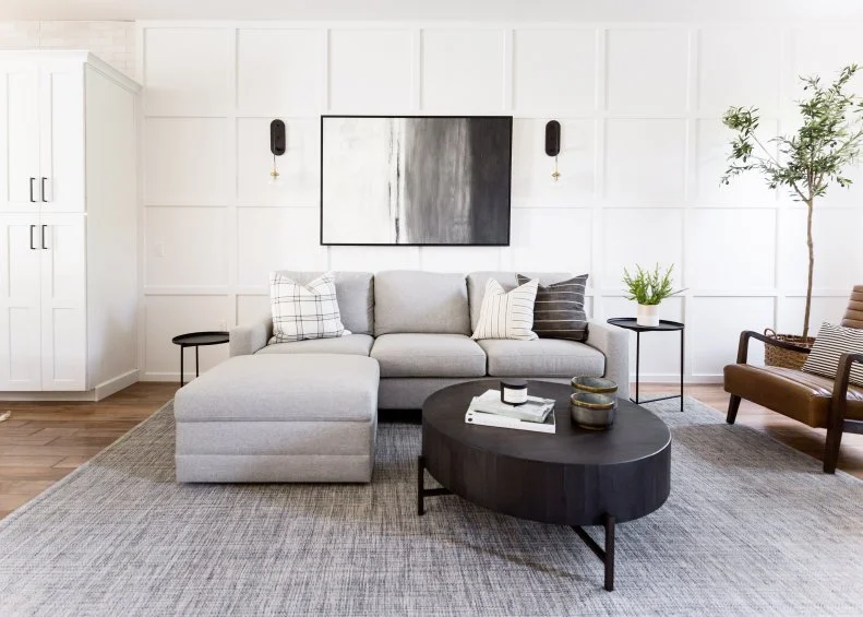 Neutral Living Room With Black Table