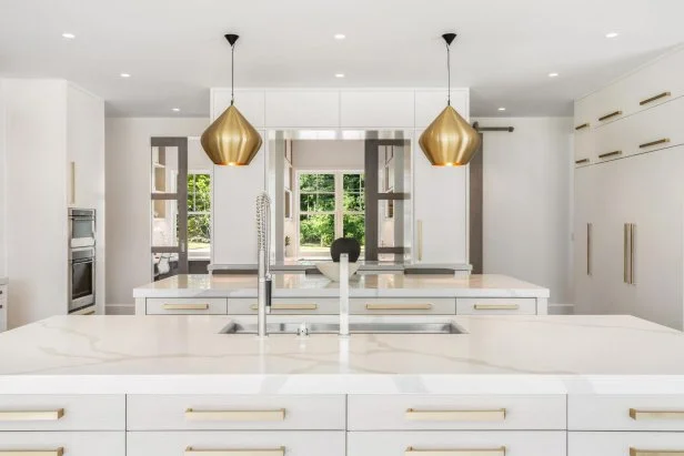 White Kitchen With Gold Accents