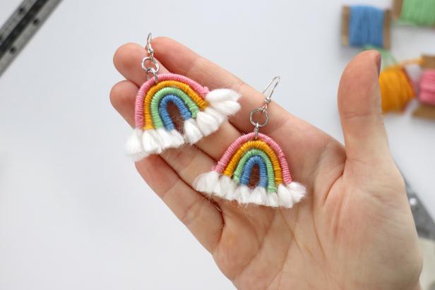 Repeat all of those steps to make a second one, and then it’s time to rock your boho rainbow earrings!