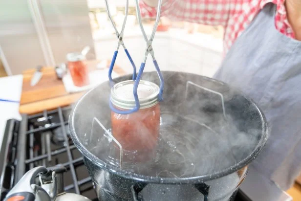 placing jars back into water bath