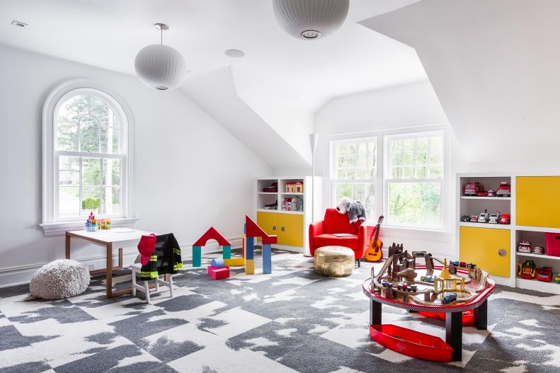 Neutral Playroom With Carpet Tiles