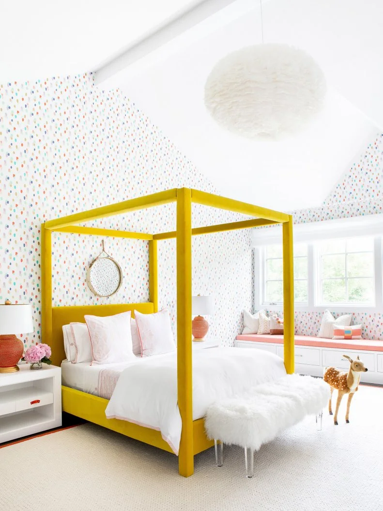 Yellow Bed in Girl's Bedroom