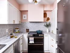 Gold and Black Stainless Accents for a Tiny Kitchen