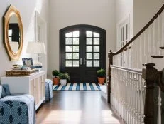 Foyer With Blue Stools