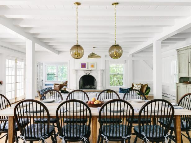 Expansive Cottage Dining Room Seats Ten