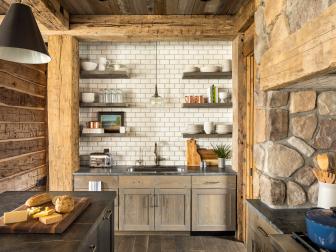 Country Kitchen With Exposed Hand-Hewn Beams 