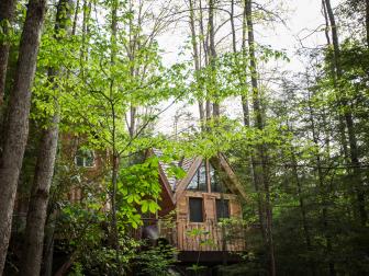 Bedrooms at Tradewinds peak out from the forest canopy