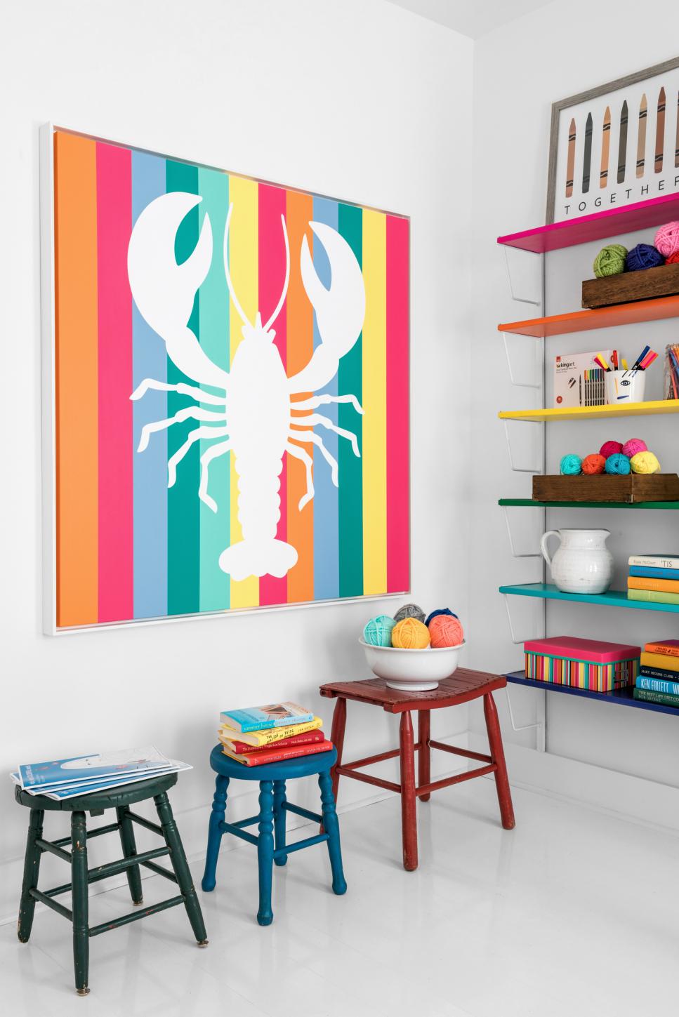 Vintage Stools Vintage Stools Add Extra Display Space As Well As Color in Studio