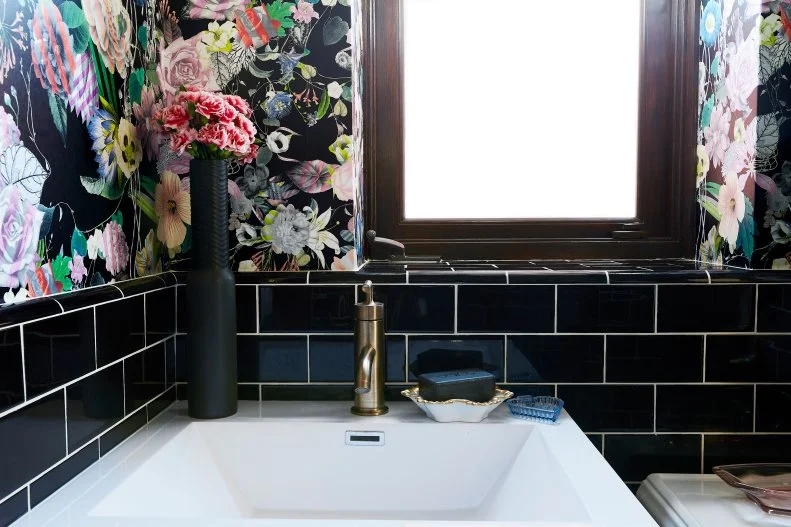 Bathroom Sink and Black Tile