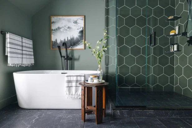 Soothing Green Bathroom