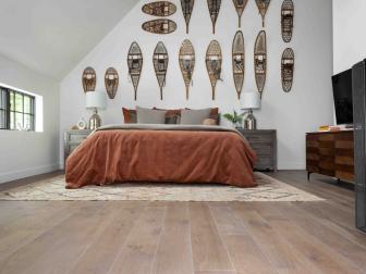 The bold and beautiful wide plank engineered White Oak Hardwood floor features a light wire-brushed texture that adds timeless character.