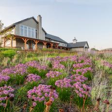 Farmhouse with Perennial Hillside Garden