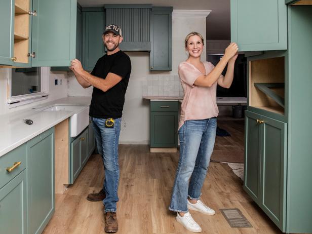 As seen on HGTV's Home Town Takeover, Dave and Jenny Marrs work together to renovated the kitchen of the Moody house in Wetumpka, Alabama.  The house will be completely renovated.