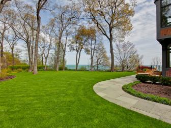 Lakefront Lawn and Stone Path