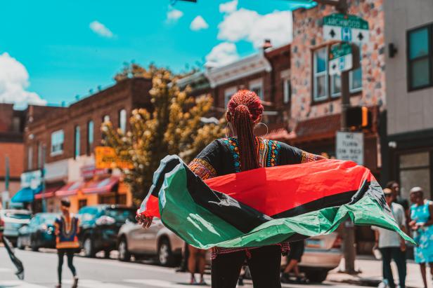 Philadelphia, PA / USA - June 22 2019: Juneteenth Parade Philadelpiha at Malcom X Park African American Independence Day