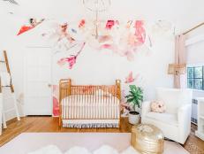 White Nursery With Floral Wallpaper