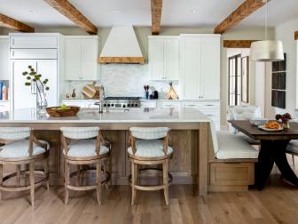 Rustic, Transitional Kitchen With Breakfast Nook