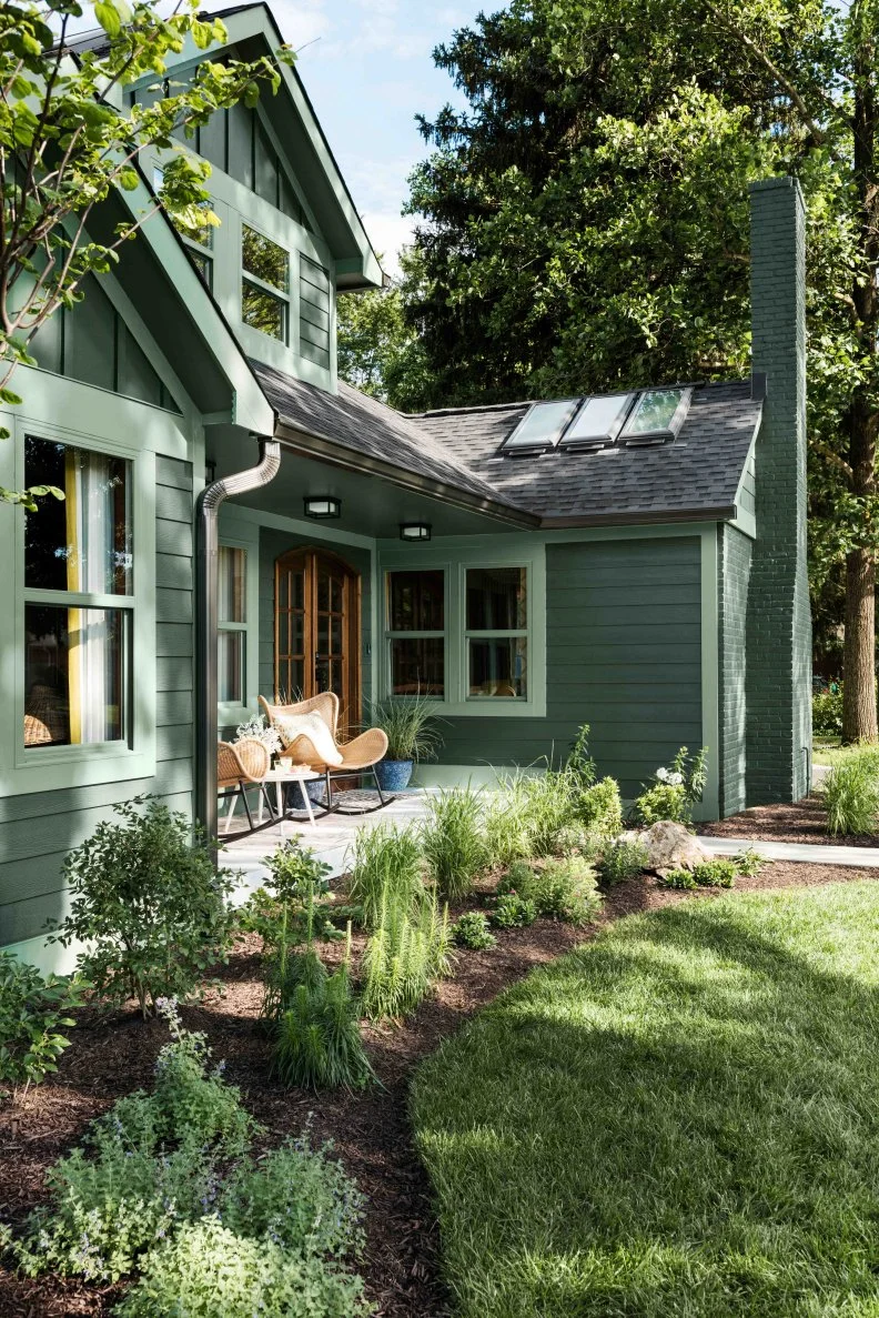 The living room with chimney is just one of the spaces in HGTV Urban Oasis 2021 with advanced solar powered “fresh air” skylights that bring natural light and cool breezes inside the home. 