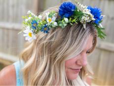 Make this year's Oktoberfest the best with these photo-ready DIY flower crowns that pair alpine-inspired faux blooms with the blue and white palette that's symbolic of Bavaria, the home of Germany's official Oktoberfest celebrations.