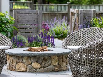 Fire Pit and Purple Garden