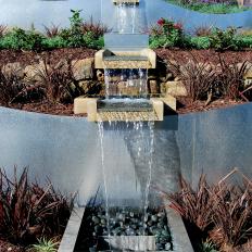 Metal Garden Wall and Fountains