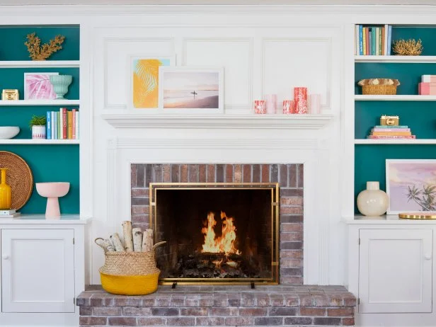 Modern Living Room With a Fireplace