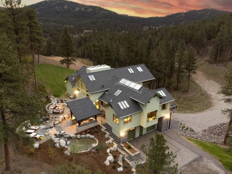 Green Home Exterior in Mountains