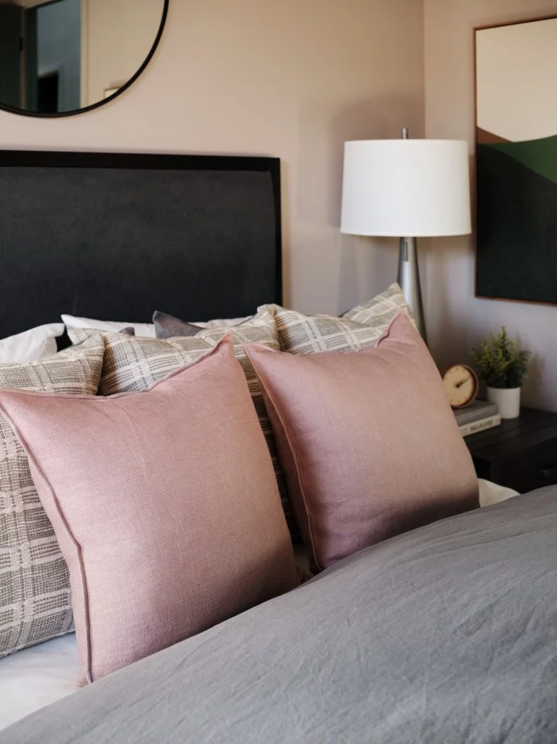 Guest Room Bed With Pink Pillows