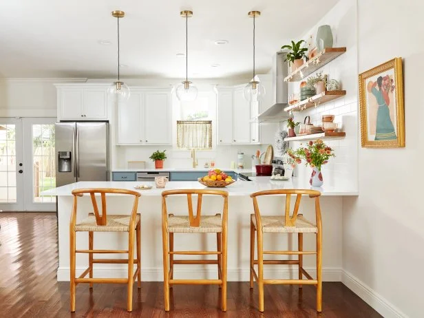 White Kitchen With Light Wood Accents