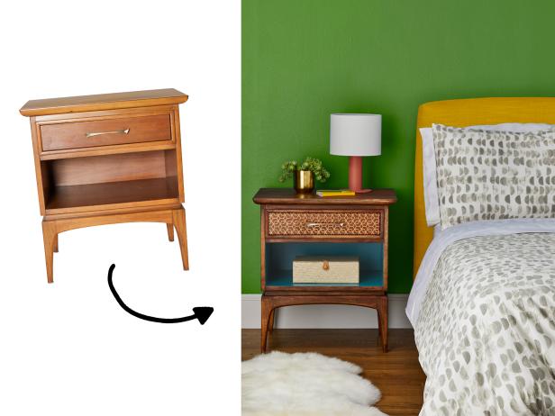 Vintage End Table Before and After