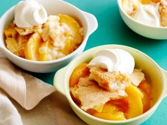 PEACH COBBLER
Katie Lee
The Kitchen/So Fresh and So Green
Food Network
Peaches, Allpurpose
Flour, Sugar, Baking Powder, Milk, Unsalted Butter, Cornstarch