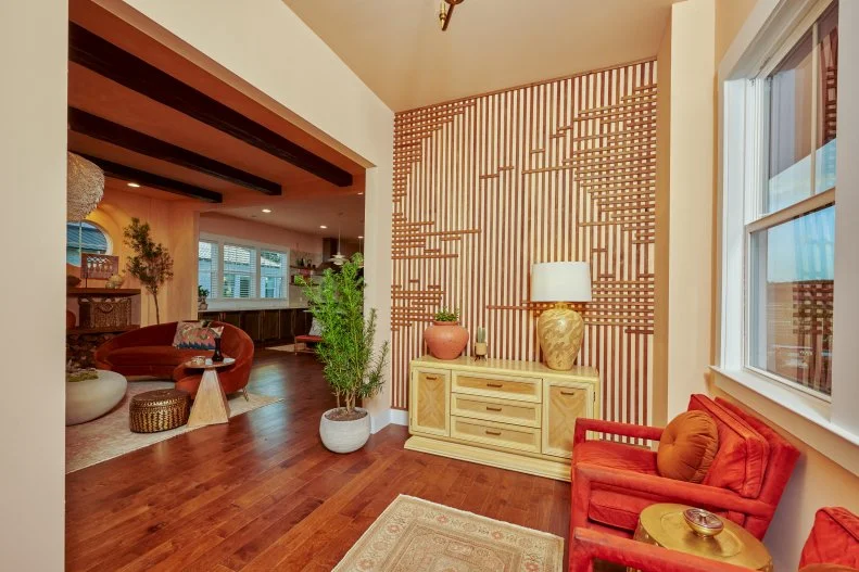 As seen on Rock the Block Season 3, Team Keith and Evan living room renovation.