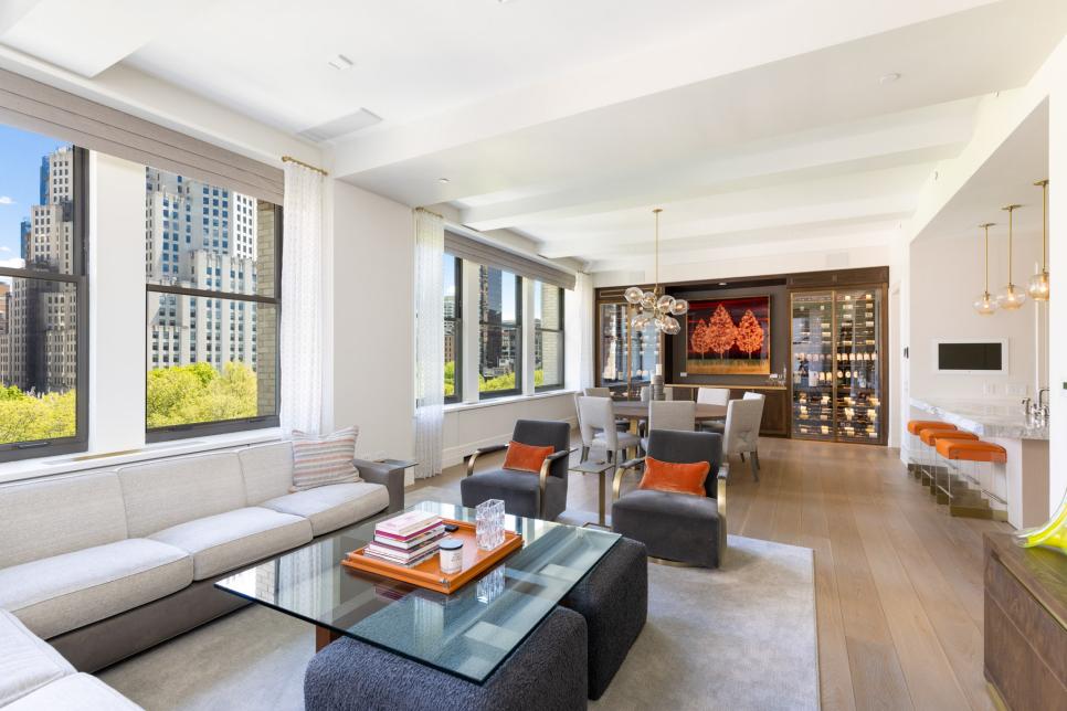 Living Room With Orange Tray