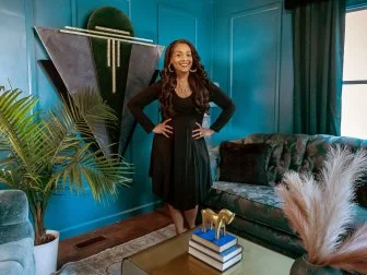 As seen on HGTV's Bargain Block, in the "Gatsby" themed house, designer Keith Bynum, carpenter Evan Thomas and realtor Shea Hicks-Whitfield put the finishing touches on the house and prepare for the open house visitors.