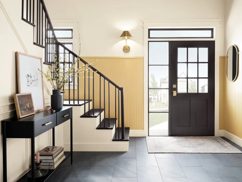 Yellow, White and Black Transitional Entry