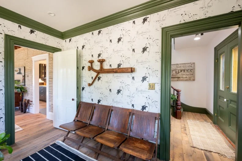 The office in the newly renovated Knight farmhouse, as seen on Farmhouse Fixer.