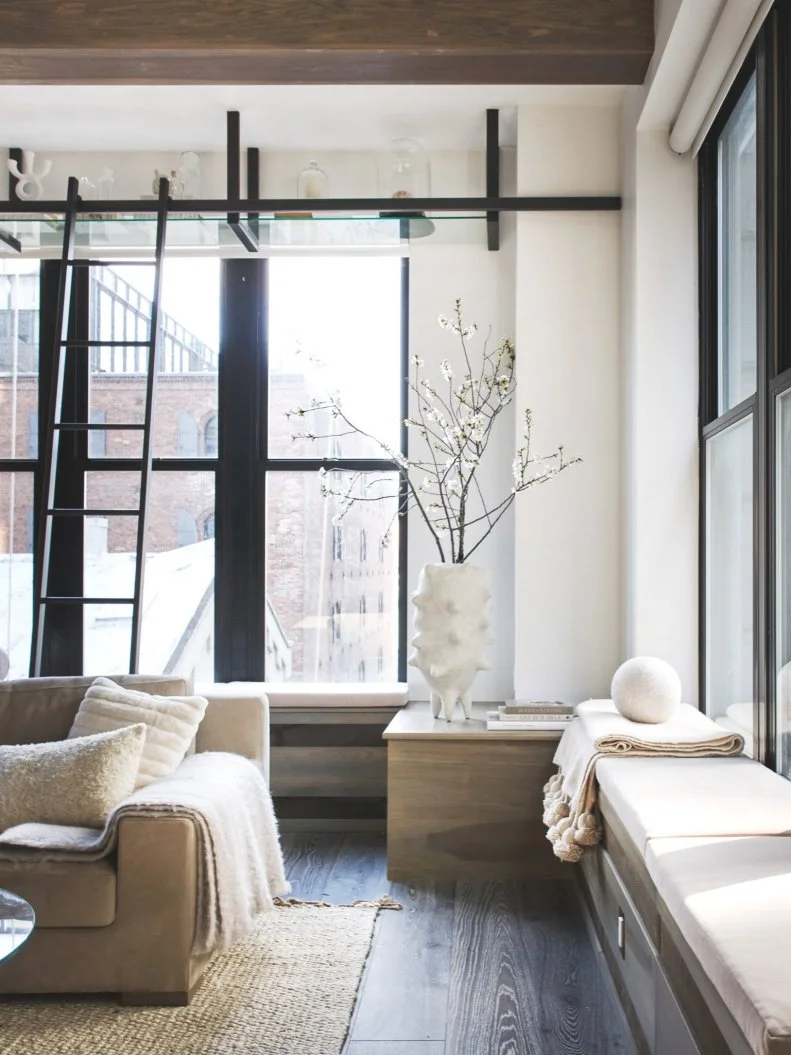 Loft Living Room With Benches