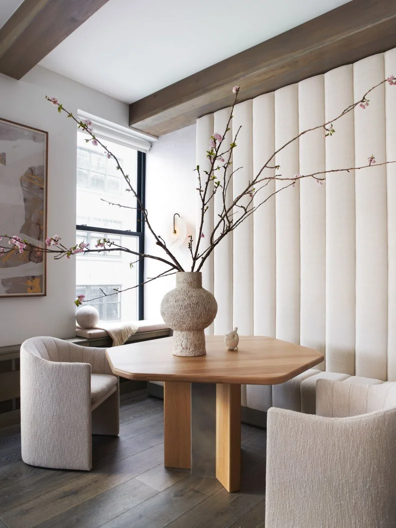 Dining Room With Fluted Banquette