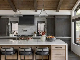 Contemporary Kitchen With Gray Cabinets