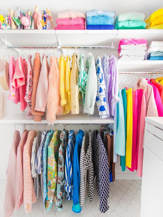 Colorful Organized Closet