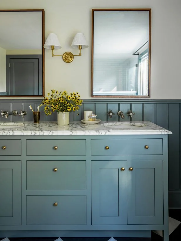 Blue Bathroom With Beadboard