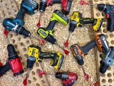 Multiple Drills With Large Spade Bits