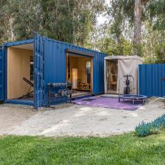 Container Pod Home Gym In Backyard