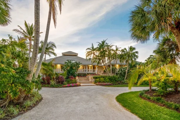 Tropical Florida Home With Lush Landscaping