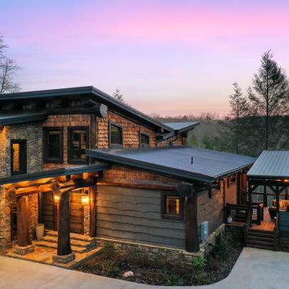 Blue Ridge Mountain Mansion With Modern Rustic Exterior